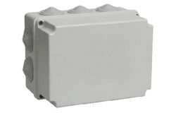 
			Junction box IEK, IP44, gray, surface, 190x140x120mm, with soft plugs