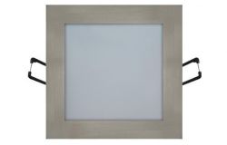 
			Panel LED, Brillight, 6W, 450lm, 3000K, chrome, square, recessed, D120mm, H20mm, 220-240V