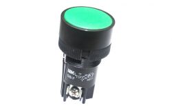 
			Button IEK, 16A, 240V, SB-7, 1NO/1NC, green, D22mm