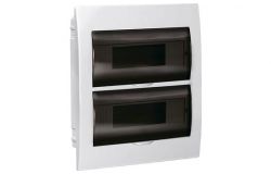 
			Distribution box IEK, 24-socket, IP41, recessed, 345x300x102mm, plastic, with transp. door