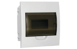 
			Distribution box IEK, 8-socket, IP41, recessed, 222x208x92mm, plastic, with transp. door