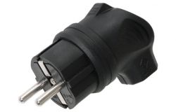 
			Plug IEK, IP44, black, corner, rubber