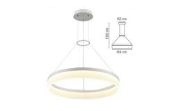 
			Lustra LED, ROTAL-18, 18W, 1260lm, 4000K, balta, H1000mm, D454mm, 220-240V