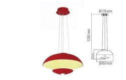 
			Lustre LED, VISTA, 24W, 1500lm, 4000K, red, H1200mm, D450mm, 220-240V