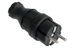
			Plug IEK, a / z, IP44, OMEGA, black, straight, plastic
