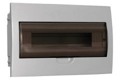 
			Distribution box IEK, 18-socket, IP41, recessed, 252x398x87mm, plastic, with transp. door