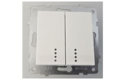 
			Switch Ovivo, double, (mechanism), white, with a light