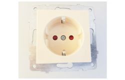 
			Socket Ovivo, (mechanism), grounded, cream, with child protection