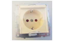 
			Socket Ovivo, (mechanism), grounded, cream, with child protection + cap