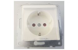 
			Socket Ovivo, (mechanism), grounded, white, with child protection + cap