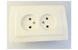 
			Socket Ovivo, double, MINA, non-grounded, cream