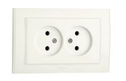 
			Socket Ovivo, double, MINA, non-grounded, white