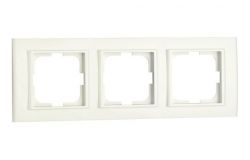 
			Frame Ovivo, 3-socket, MINA, white