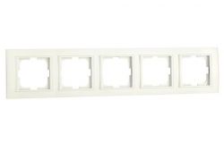 
			Frame Ovivo, 5-socket, MINA, white