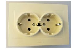 
			Socket Ovivo, double, GRANO, grounded, cream