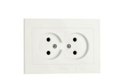 
			Socket Ovivo, double, GRANO, non-grounded, white