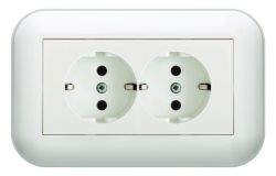 
			Socket Ovivo, double, LOFT, grounded, white