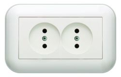 
			Socket Ovivo, double, LOFT, non-grounded, white