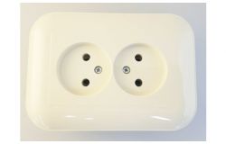 
			Socket Ovivo, double, LOFT, non-grounded, cream