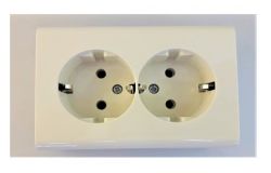 
			Socket Ovivo, double, NIVO, grounded, cream, surface