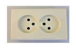 
			Socket Ovivo, double, NIVO, non-grounded, cream, surface