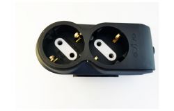 
			Socket blok Ovivo, 2-socket, grounded, black