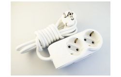 
			Extension cord Ovivo, 2-socket, 3m, grounded, white