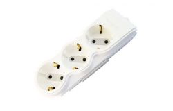 
			Socket blok Ovivo, 3-socket, grounded, white