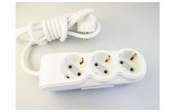 
			Extension cord Ovivo, 3-socket, 2m, grounded, white