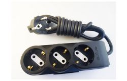 
			Extension cord Ovivo, 3-socket, 2m, grounded, black