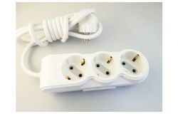 
			Extension cord Ovivo, 3-socket, 5m, grounded, white
