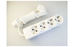 
			Extension cord Ovivo, 4-socket, 2m, grounded, white