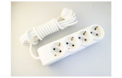 
			Extension cord Ovivo, 4-socket, 3m, grounded, white