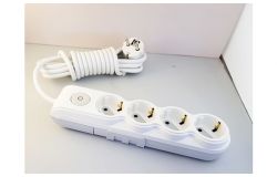 
			Extension cord Ovivo, 4-socket, 3m, grounded, white, with switch