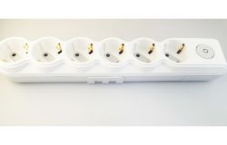 
			Extension cord Ovivo, 6-socket, 3m, grounded, white
