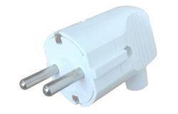 
			Plug Ovivo, grounded, white, corner