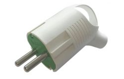 
			Plug Ovivo, grounded, white, with a ring