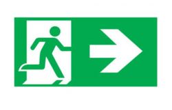 Emergency lighting, to the right, EXIT, 300x150mm, sticker  