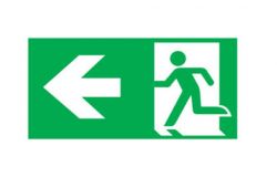 Emergency lighting, to the left, EXIT, 300x150mm, sticker  