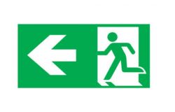 
			Emergency lighting, to the left, 