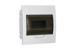 
			Distribution box IEK, 8-socket, IP41, recessed, 221x208x90mm, plastic, with transp. door