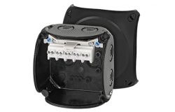 
			Junction box HENSEL, 5P, street, IP66, black, 93x93x62mm, with terminals