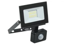 
			Prožektorius LED, IEK, 20W, 1600lm, 6500K, IP54, juoda, L132mm, W21mm, H153mm, su jutikliu