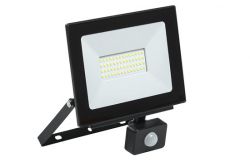 
			Floodlight LED, IEK, 50W,  with sensor, 4000lm, 6500K, IP54, black, L204mm, W22mm, H205mm