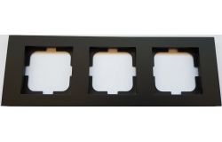 
			Frame Ovivo, 3-socket, GRANO, black