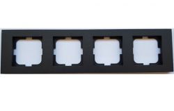 
			Frame Ovivo, 4-socket, GRANO, black