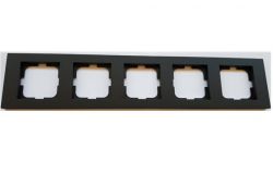 
			Frame Ovivo, 5-socket, GRANO, black