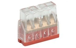 
			Klemmes IEK, Universal, 24A, 450V, IP20, sarkana, 4x0.5-2.5, Al/Cu, ar fiksātoru, (100)