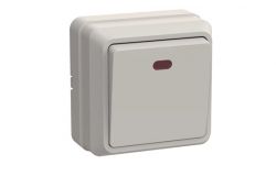 
			Switch IEK, OKTAVA, cream, surface, with a light, (36)