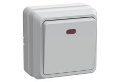 
			Switch IEK, OKTAVA, white, surface, with a light, (36)